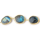 15x12-16x13mm Vermeil Bezel Labradorite Faceted Nugget Beads 8 inch 10 pieces - Beadsofcambay.com