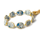 15x12-17x13mm Gold leafed K2 Azurite Granite "K2 Jasper" Slice Strand 8 inch 10 beads - Beadsofcambay.com