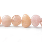 15x12-18x13mm Morganite (Pink Beryl) side drilled plain nuggets 16 inch 33 beads AA - Beadsofcambay.com