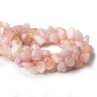 15x12-18x13mm Morganite (Pink Beryl) side drilled plain nuggets 16 inch 33 beads AA - Beadsofcambay.com