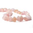 15x12-18x13mm Morganite (Pink Beryl) side drilled plain nuggets 16 inch 33 beads AA - Beadsofcambay.com