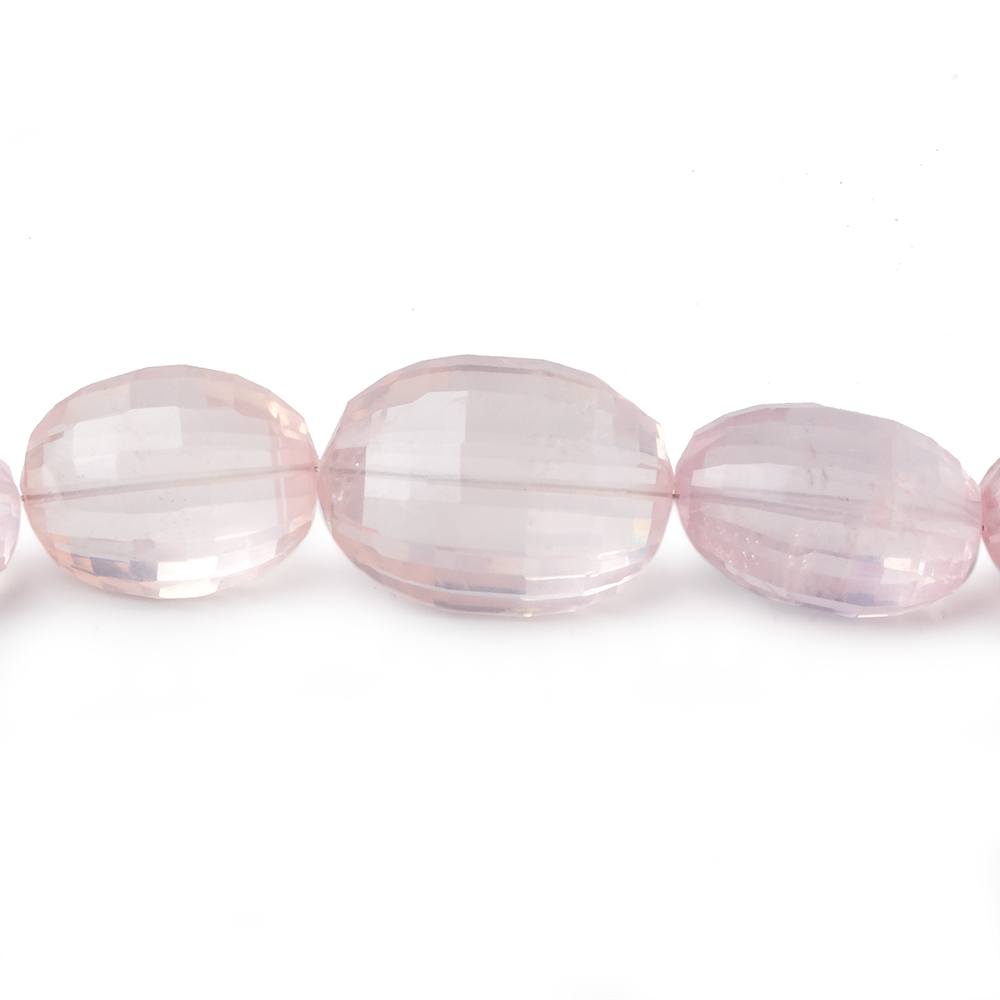 15x12-19x15mm Rose Quartz checkerboard faceted oval beads 16 inch 25 pcs AAA - Beadsofcambay.com