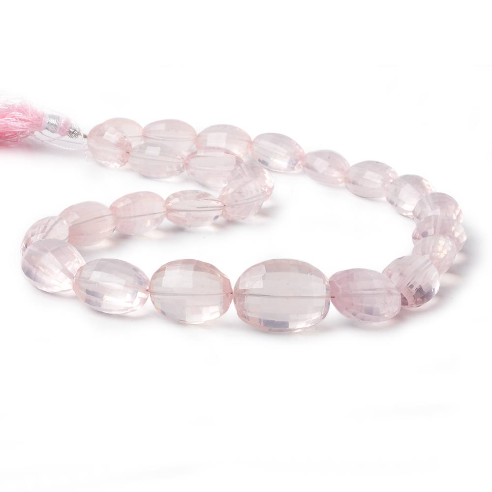 15x12-19x15mm Rose Quartz checkerboard faceted oval beads 16 inch 25 pcs AAA - Beadsofcambay.com