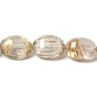 15x12-20x13mm Rutilated Quartz Checkerboard Faceted Oval Beads 6.5 inch 10 pieces - Beadsofcambay.com