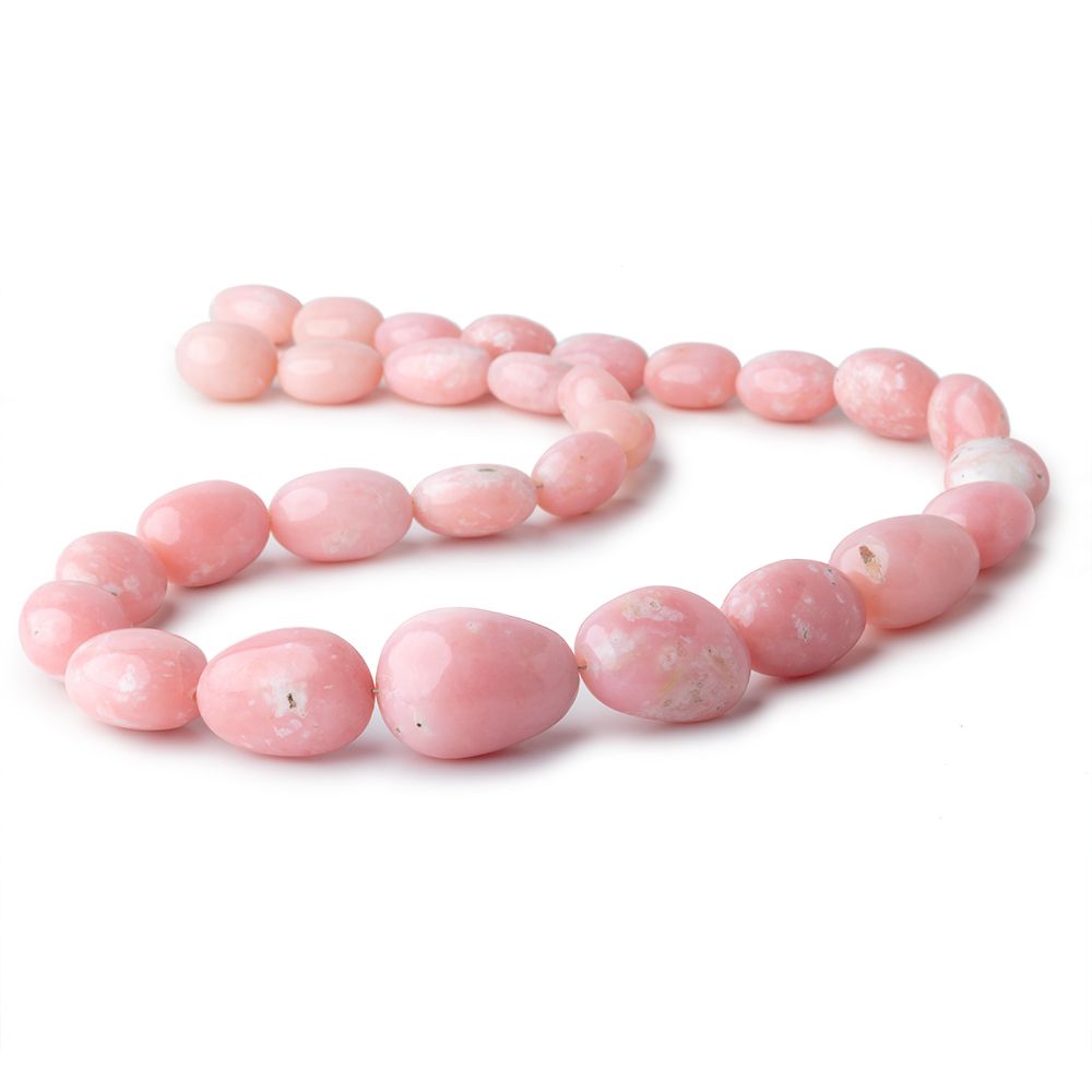 15x12-24x18mm Pink Peruvian Opal Plain Nugget Beads 20 inch 28 pieces AAA - Beadsofcambay.com