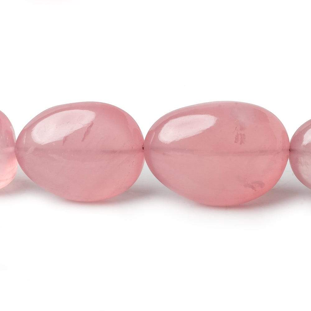 15x12-25x18mm Rose Quartz plain nuggets 18.5 inch 25 beads AAA - Beadsofcambay.com