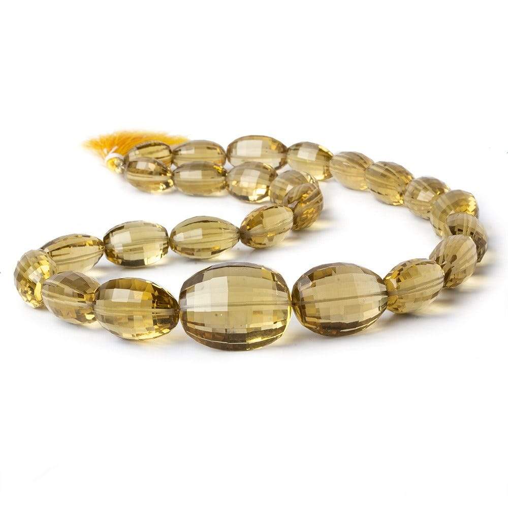 15x12-26x21mm Honey Quartz Checkerboard Faceted Ovals AAA Grade 25 beads - Beadsofcambay.com