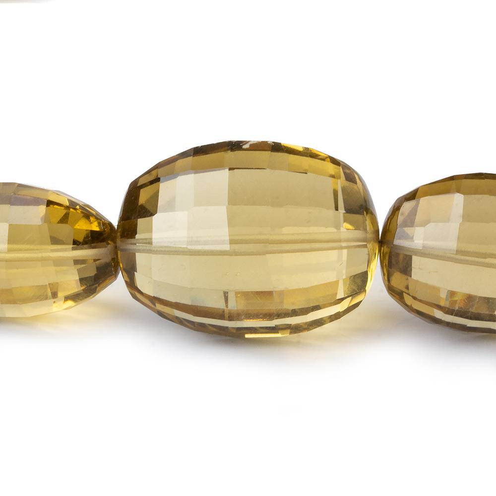 15x12-26x21mm Honey Quartz Checkerboard Faceted Ovals AAA Grade 25 beads - Beadsofcambay.com