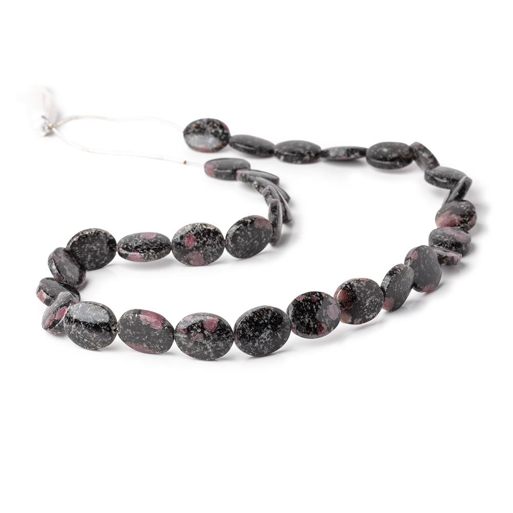 15x12mm Ruby Red Spinel in Biotite Plain Oval Beads 18 inch 31 pieces - Beadsofcambay.com