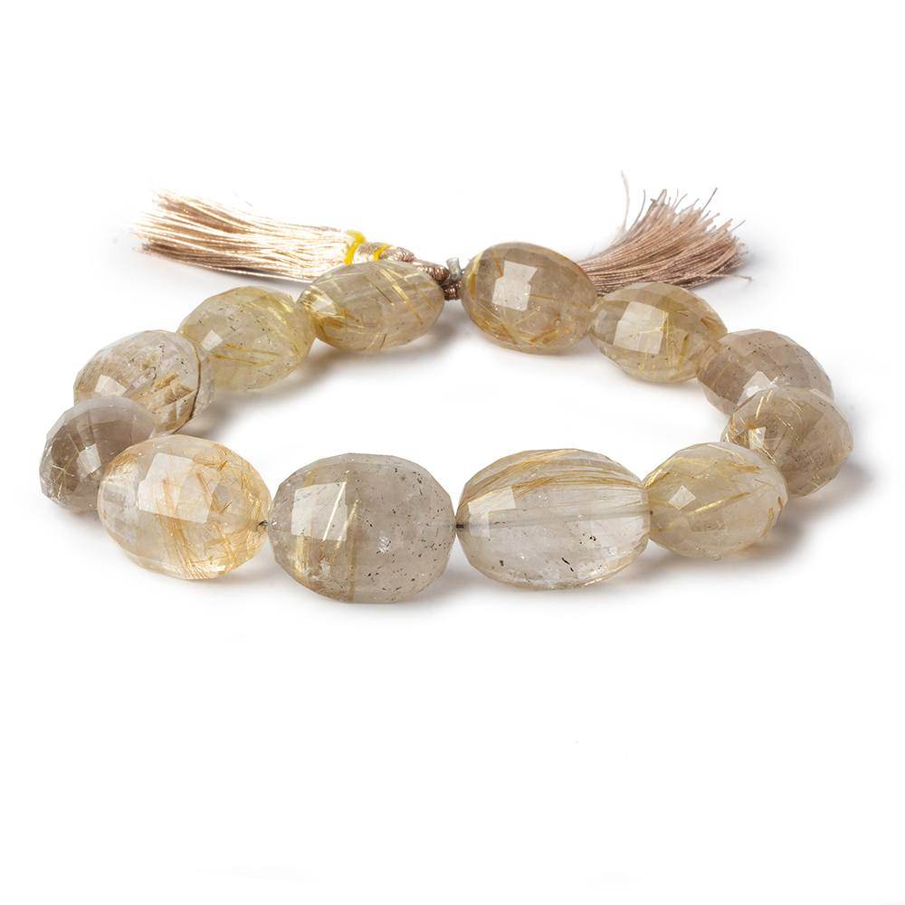 15x12x10-18x13x10mm Rutilated Quartz faceted oval beads 15.5 inch 16 pieces AA - Beadsofcambay.com