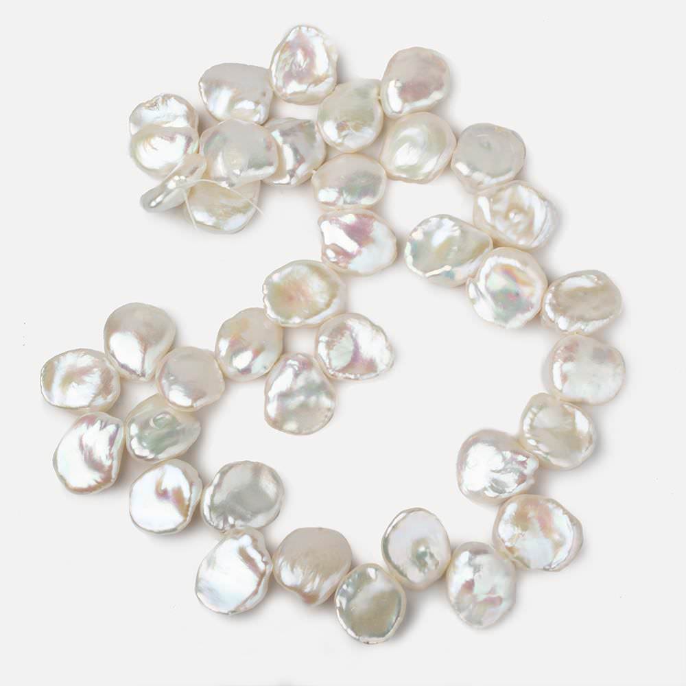 15x13-18x15mm Cream Top Drilled Keshi Freshwater Pearls 15.5 inch 38 pieces AAA - Beadsofcambay.com