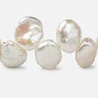 15x13-18x15mm Cream Top Drilled Keshi Freshwater Pearls 15.5 inch 38 pieces AAA - Beadsofcambay.com