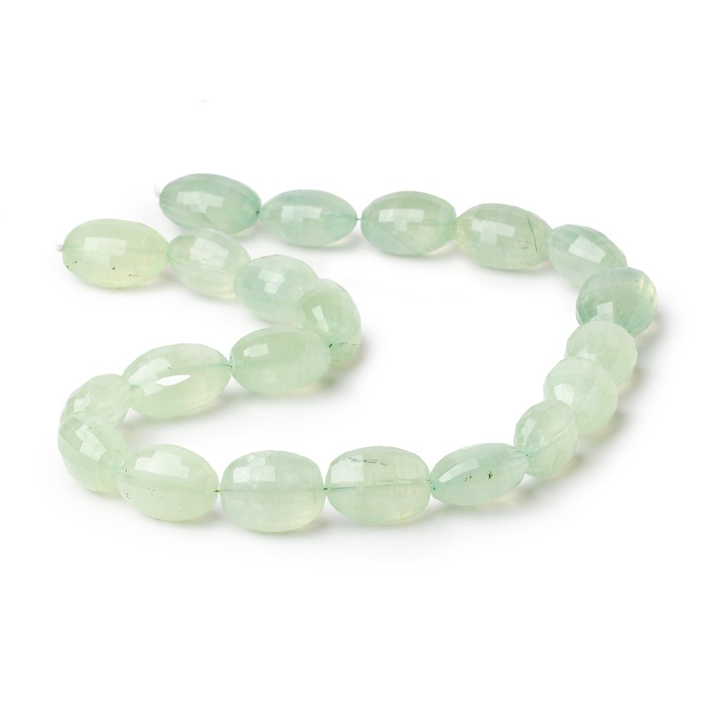 15x13-19x13mm Prehnite Checkerboard Faceted Oval Beads 14 inch 21 pieces - Beadsofcambay.com
