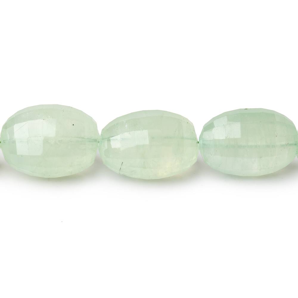 15x13-19x13mm Prehnite Checkerboard Faceted Oval Beads 14 inch 21 pieces - Beadsofcambay.com