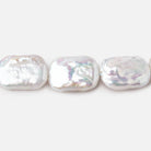 15x13-19x14mm Rosé White Rectangle Freshwater Pearls 16 inch 20 beads - Beadsofcambay.com