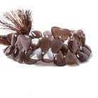 15x13-19x15mm Chocolate Moonstone faceted flat trillion beads 8 inch 36 pcs - Beadsofcambay.com