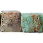 15x13-19x16mm Blue Peruvian Opal Plain Square Beads 8 inch 11 pieces - Beadsofcambay.com