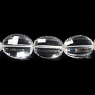 15x13-20x14mm Crystal Quartz checkerboard faceted ovals 16 inch 23 beads - Beadsofcambay.com