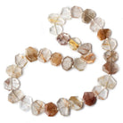15x13-21x14mm Rutilated Quartz Side Drilled Bevel Faceted Flat Nuggets 18 inch 31 pieces AA - Beadsofcambay.com