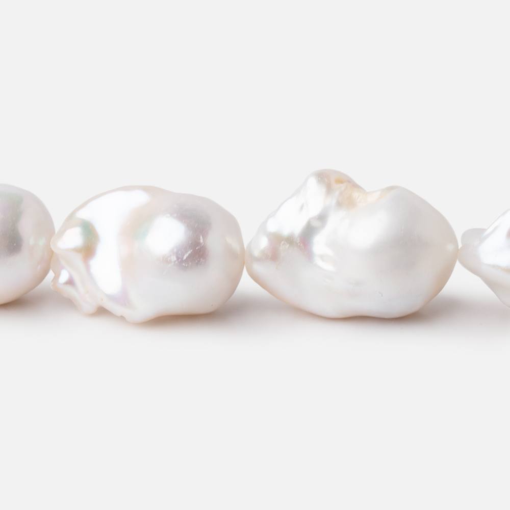 15x13-21x15mm White Ultra Baroque Freshwater Pearls 15.5 inch 20 Pieces AA - Beadsofcambay.com