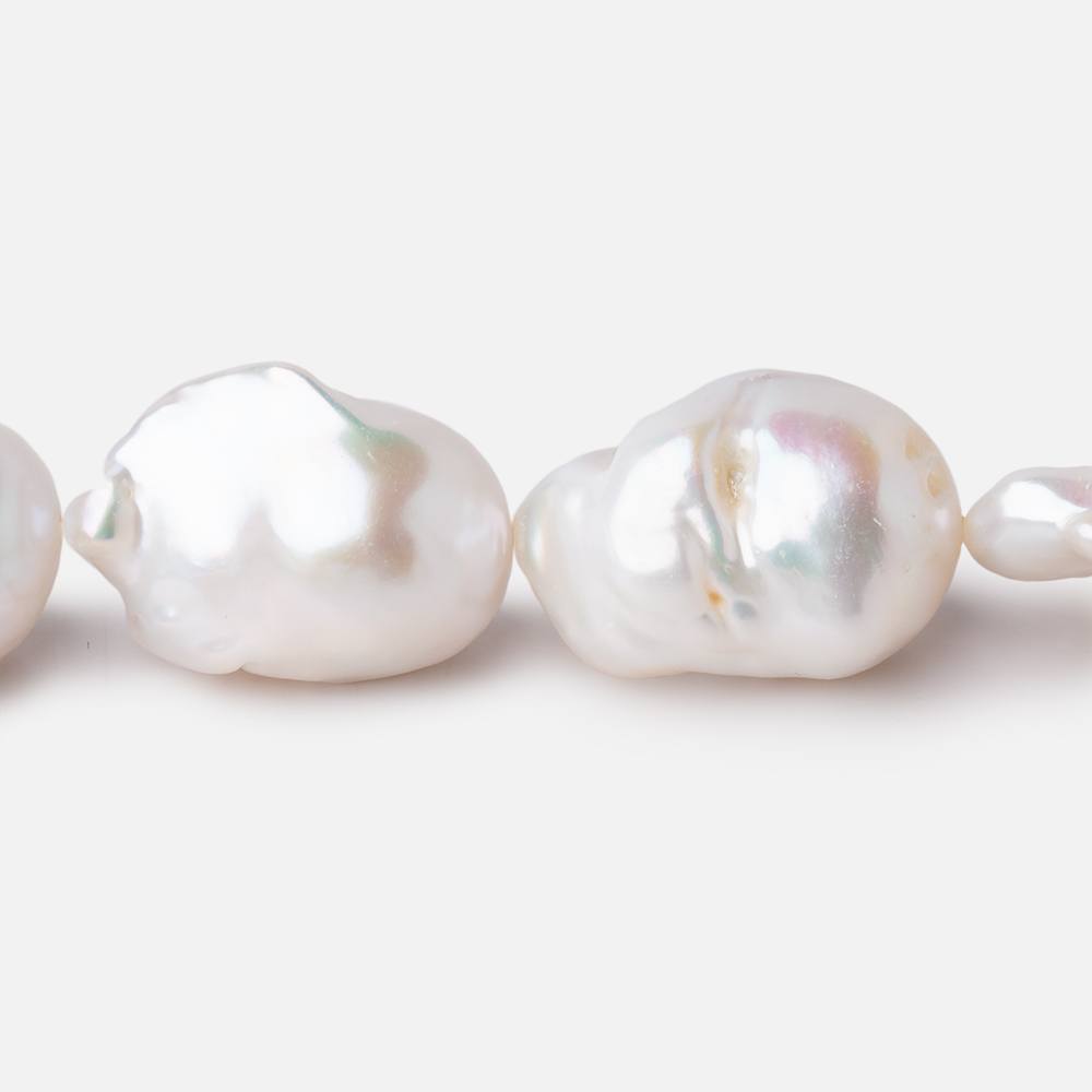 15x13-22x14mm White Ultra Baroque Freshwater Pearls 15.5 inch 19 Pieces AA - Beadsofcambay.com
