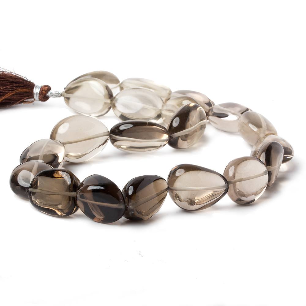 15x13-22x15mm Shaded Smoky Quartz plain nugget beads 14 inch 20 pieces AA - Beadsofcambay.com