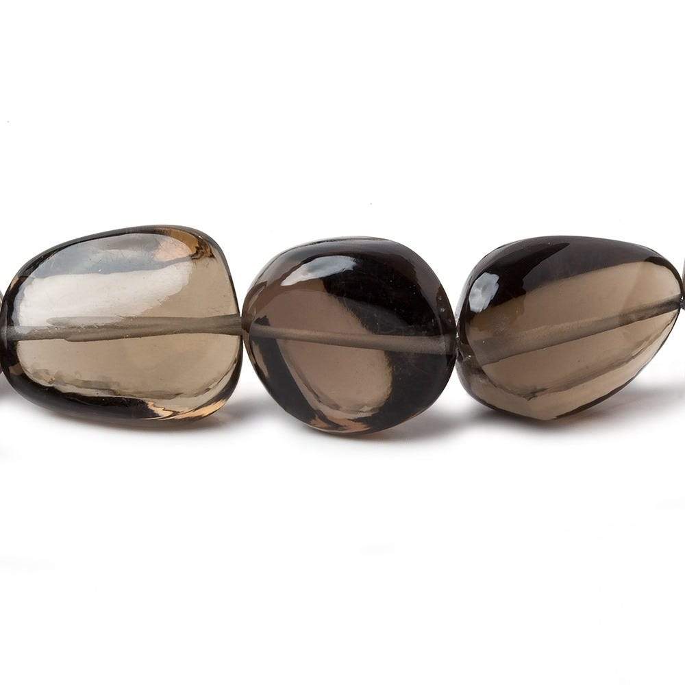 15x13-22x15mm Shaded Smoky Quartz plain nugget beads 14 inch 20 pieces AA - Beadsofcambay.com