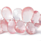 15x13-27x17mm Rose Quartz Faceted Pear Beads 8 inch 33 pieces - Beadsofcambay.com