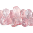 15x13-27x17mm Rose Quartz Faceted Pear Beads 8 inch 33 pieces - Beadsofcambay.com