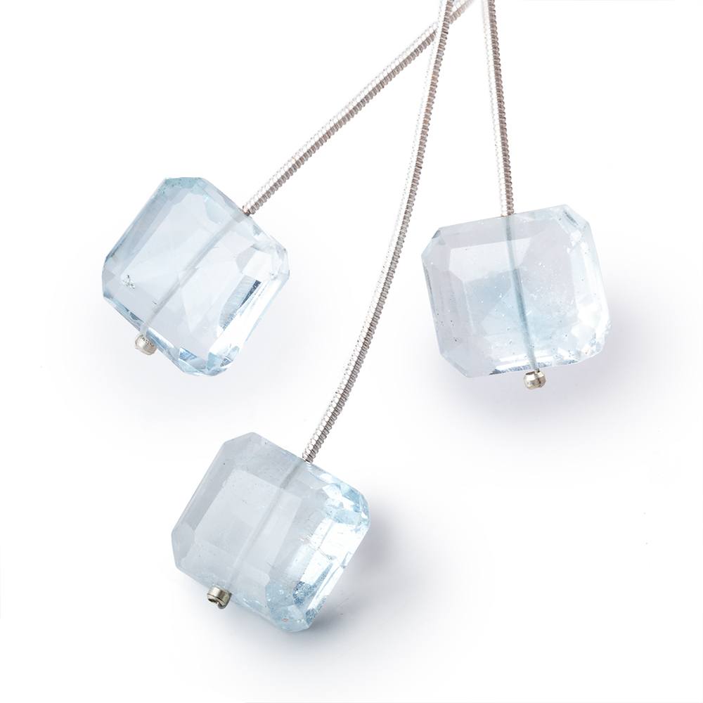 15x14mm Sky Blue Topaz Faceted Nuggets Set of 3 Focal Beads - Beadsofcambay.com