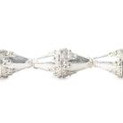 15x14mm Sterling Silver Plated Copper Cone with Granulated Bead and Circle Pyramid 8 inch 14 pcs - Beadsofcambay.com