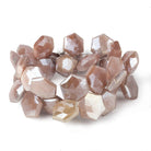 15x15-16x16mm Mystic Peach Moonstone Faceted Hexagonals 8 inch 31 beads - Beadsofcambay.com