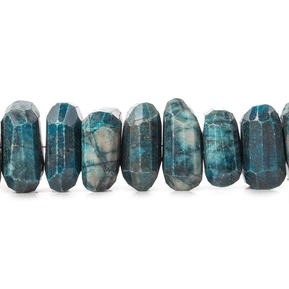 15x15-18x15mm Azurite center drilled faceted nuggets 8 inch 21 beads A - Beadsofcambay.com