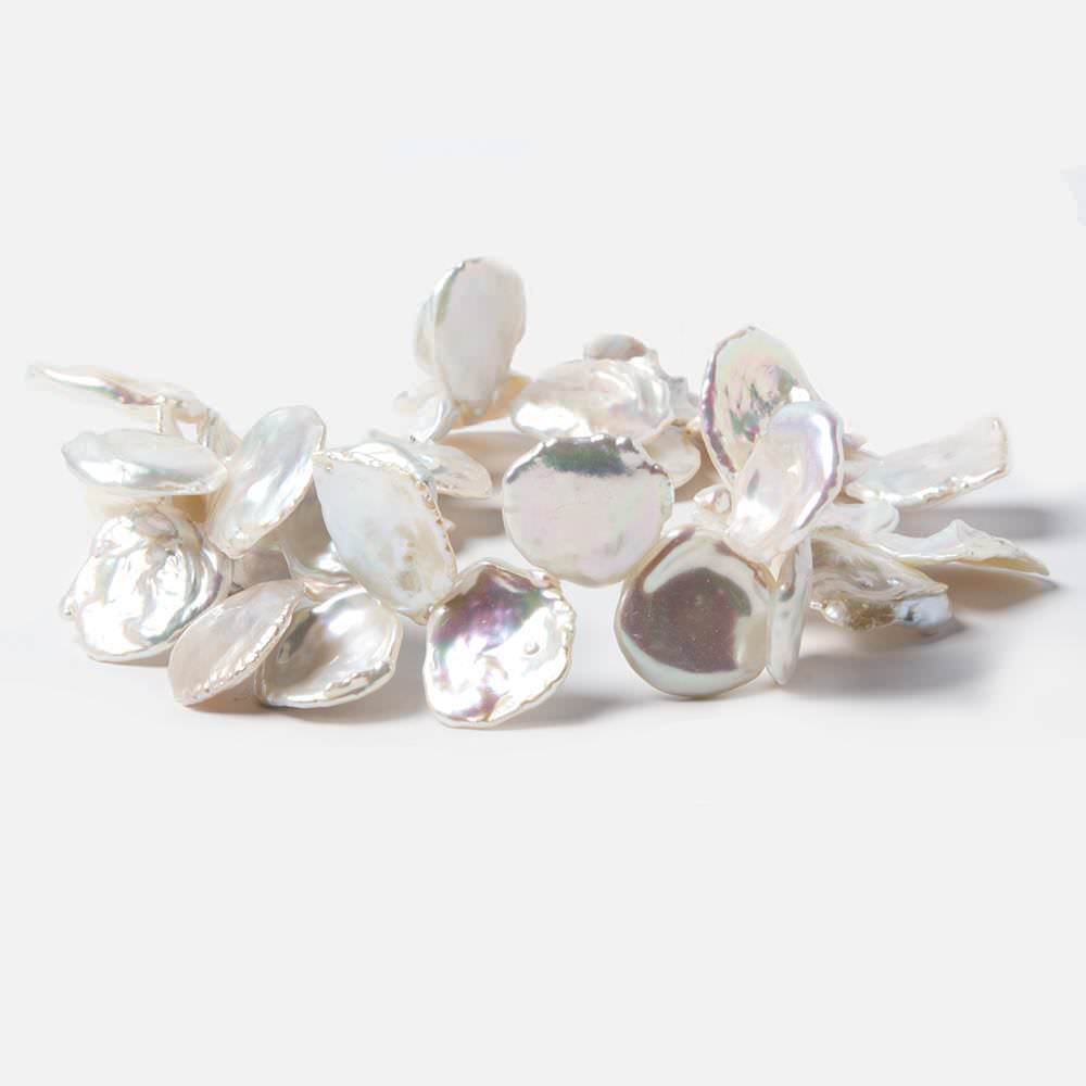 15x15-18x17mm Off White Keshi Freshwater Pearls 15 inch 48 pieces - Beadsofcambay.com