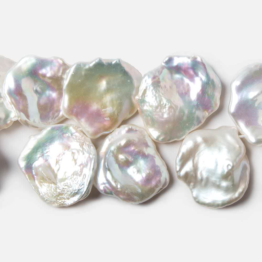 15x15-18x17mm Off White Keshi Freshwater Pearls 15 inch 48 pieces - Beadsofcambay.com