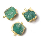 15x15mm Gold leafed Teal Agate Hammer Faceted Square Connector 1 piece - Beadsofcambay.com