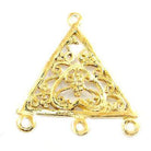 15x15mm Vermeil Trillion With Scroll Heart - Spacer Chandeliar Set of 2 - Beadsofcambay.com