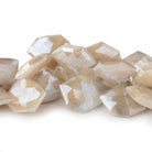 15x19-22x25mm Mystic Off White Moonstone Faceted Pentagonals 8 inch 32 beads - Beadsofcambay.com