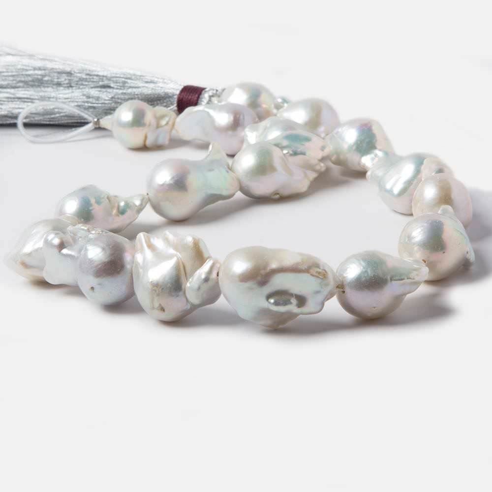 15x2-19x15mm Off White Ultra Baroque Freshwater Pearl 15.5 inch 20 pcs - Beadsofcambay.com
