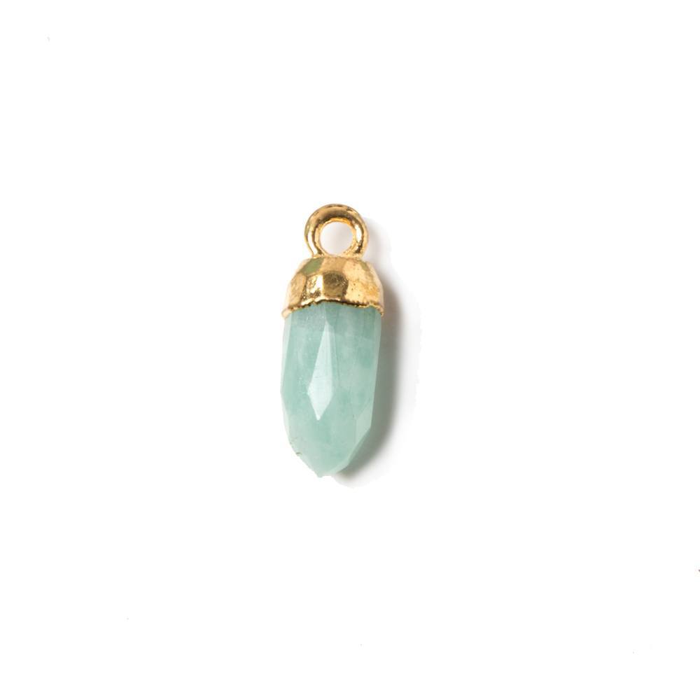 15x5mm Gold Leafed Amazonite Spike Pendant 1 piece - Beadsofcambay.com