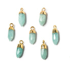 15x5mm Gold Leafed Amazonite Spike Pendant 1 piece - Beadsofcambay.com