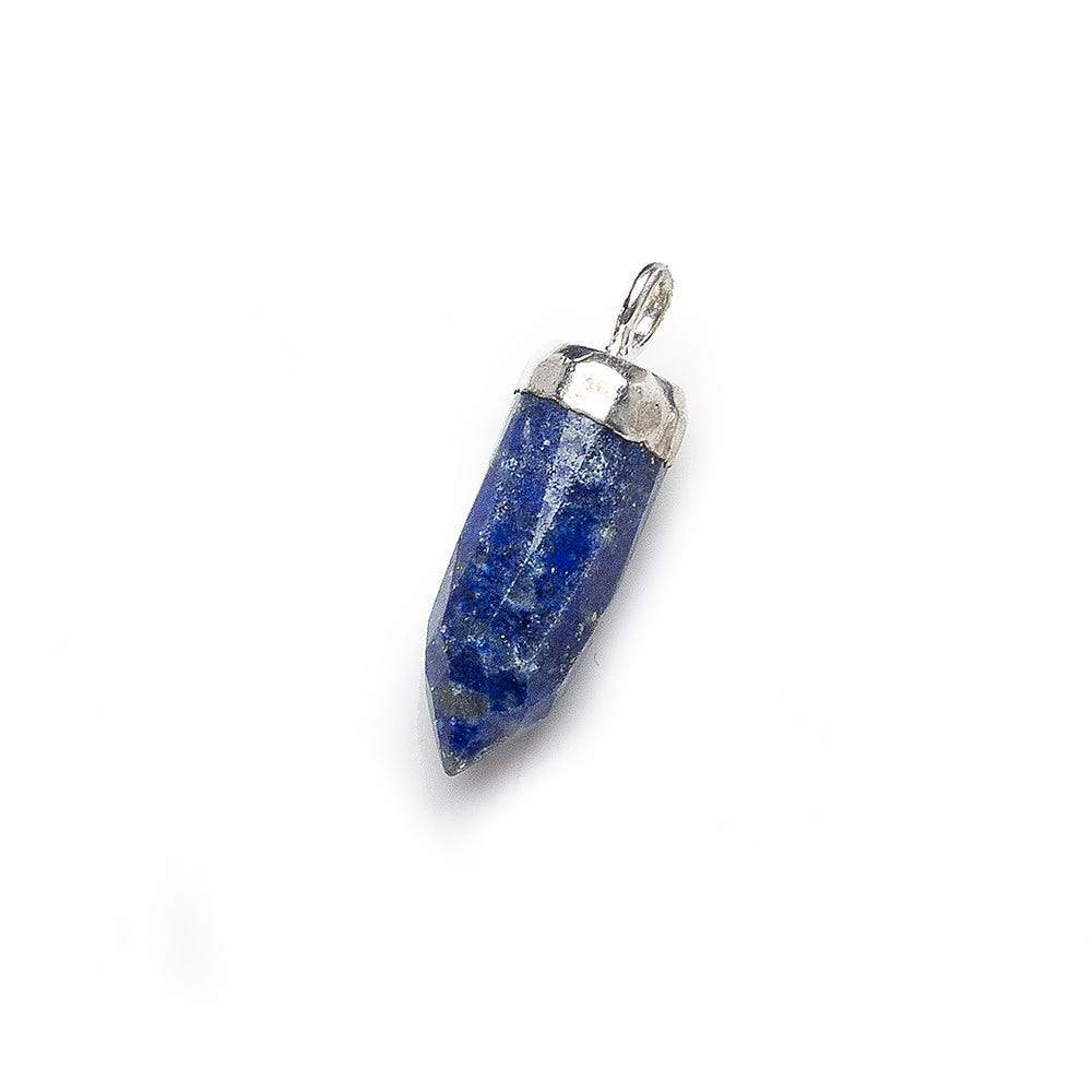 15x5mm Silver Leafed Lapis Lazuli Spike 1 piece - Beadsofcambay.com
