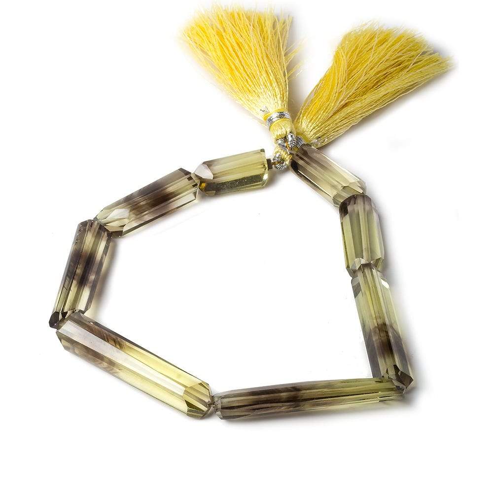 15x7-35x6mm BiColor Quartz faceted elongated tubes 8 inch 8 beads AAA Grade - Beadsofcambay.com