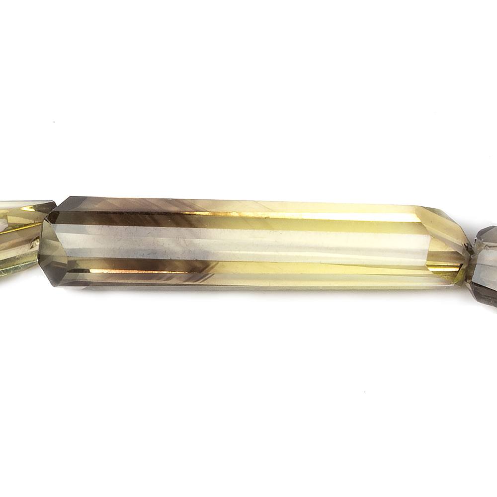 15x7-35x6mm BiColor Quartz faceted elongated tubes 8 inch 8 beads AAA Grade - Beadsofcambay.com