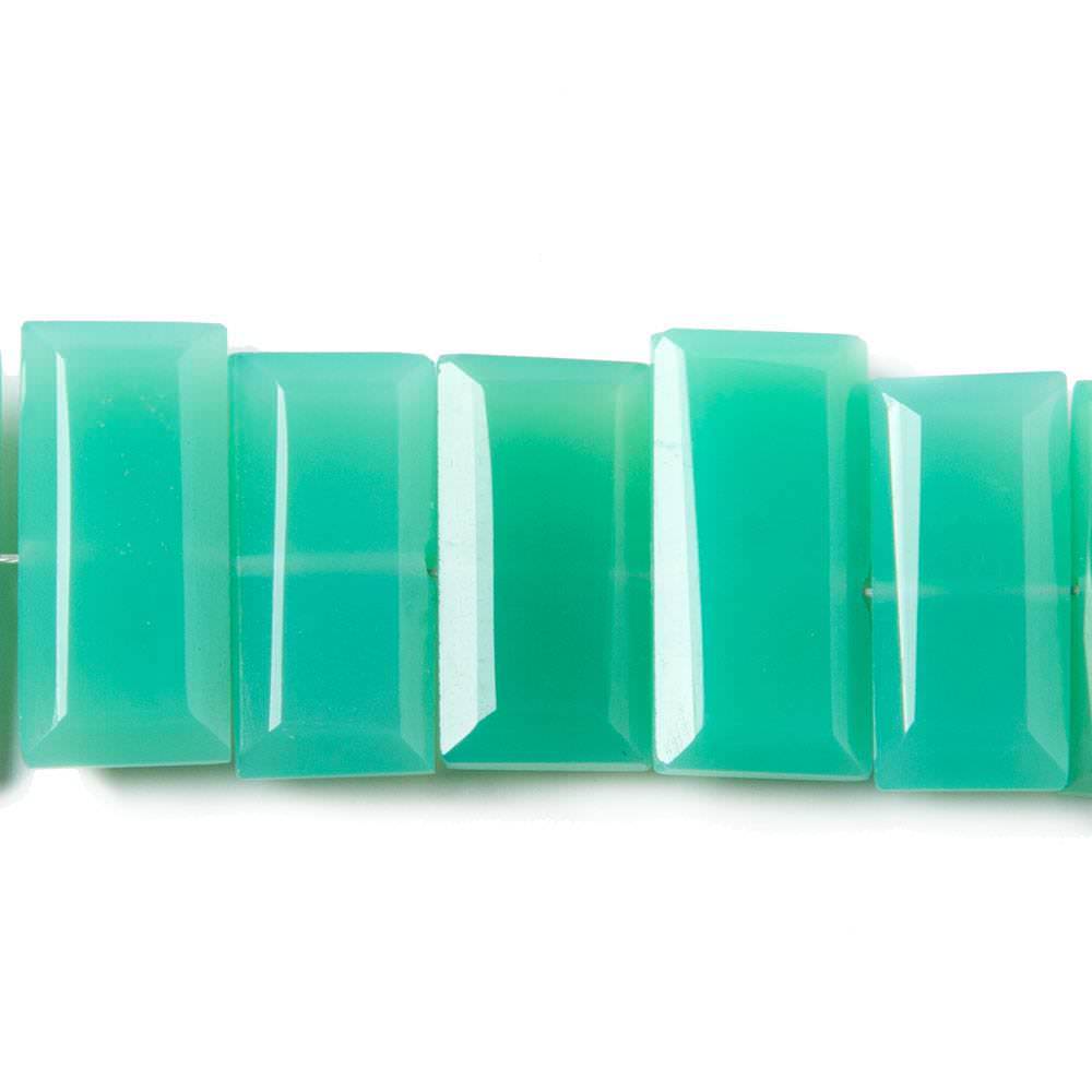 15x7mm Mint Green Chalcedony Emerald Cut Top Drilled Beads 8 in. 27 pieces - Beadsofcambay.com