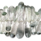 15x8-40x11mm Moss Quartz Faceted Pear Beads 7 inch 59 pieces AA - Beadsofcambay.com