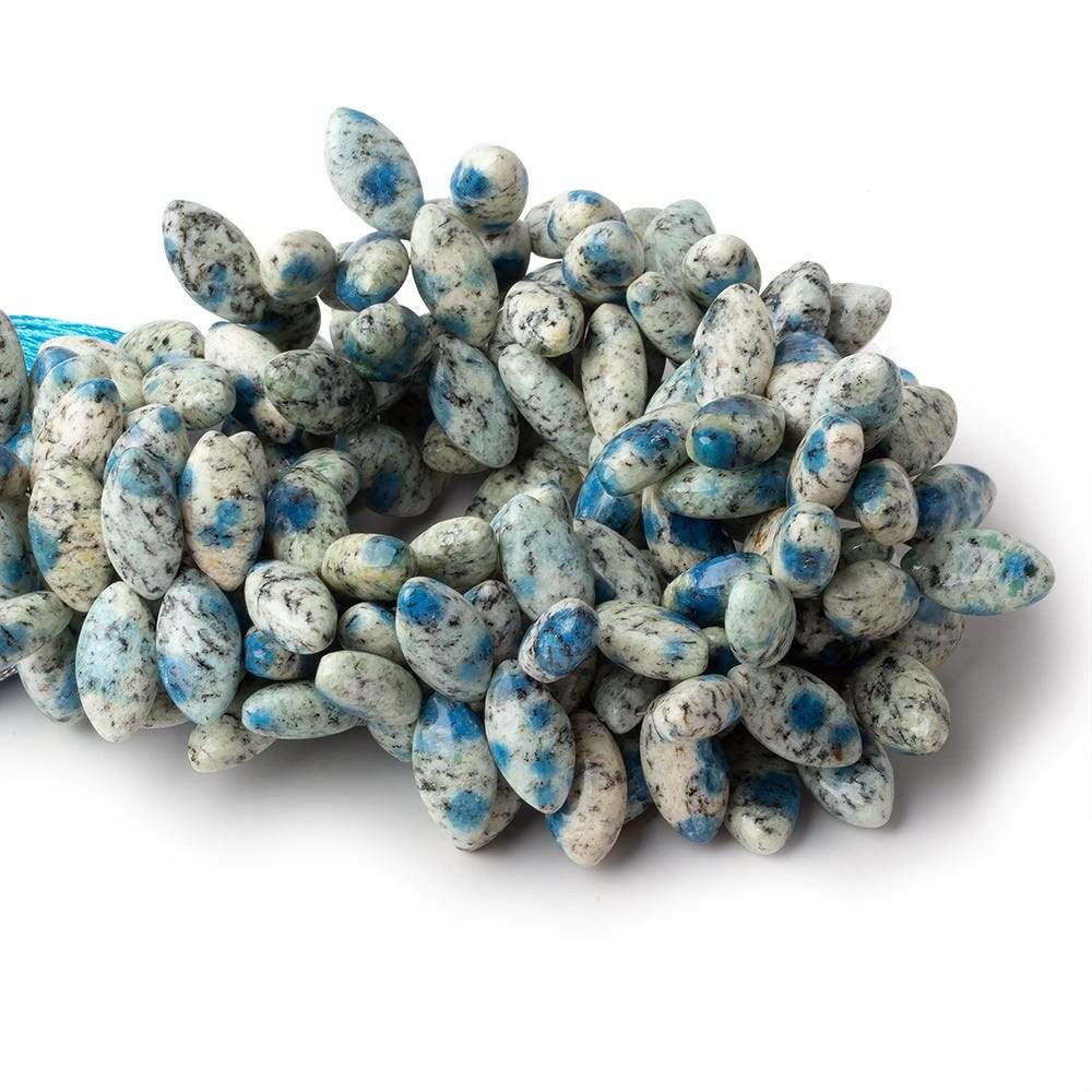 15x8mm K2 Azurite Granite "K2 Jasper" plain marquise beads 8 inch 55 pieces - Beadsofcambay.com