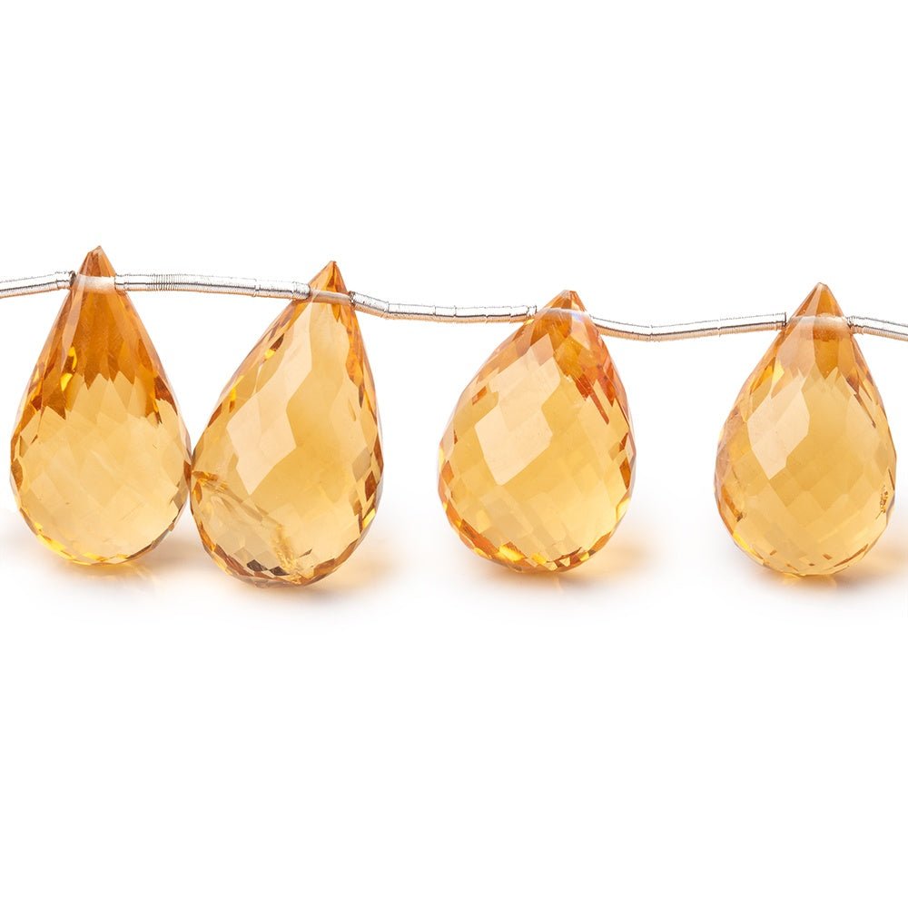 15x9-18x10mm Madeira Citrine Faceted Tear Drop Beads 7 inch 13 pieces AAA - Beadsofcambay.com