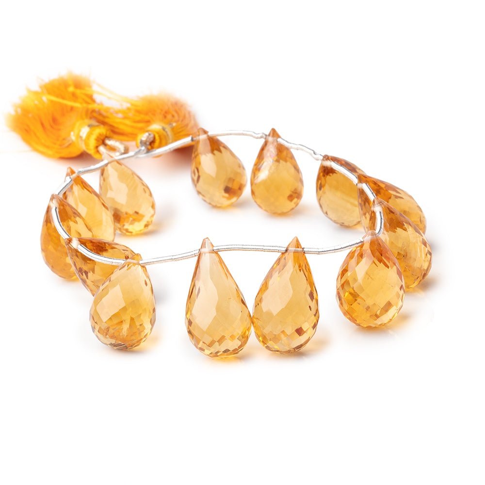 15x9-18x10mm Madeira Citrine Faceted Tear Drop Beads 7 inch 13 pieces AAA - Beadsofcambay.com
