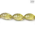 15x9-19x10mm Lemon Quartz Concave Faceted Marquise 18 inch 29 beads AAA - Beadsofcambay.com